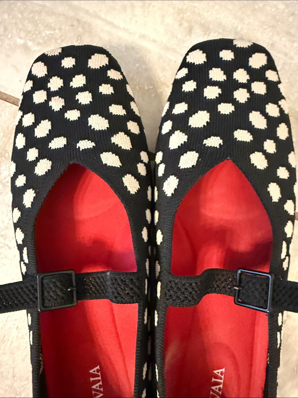 VIVAIA Square-Toe Mary Janes (Margot Mary-Jane) Flats Dots EU 39.5 US 8.5 - Picture 14 of 16